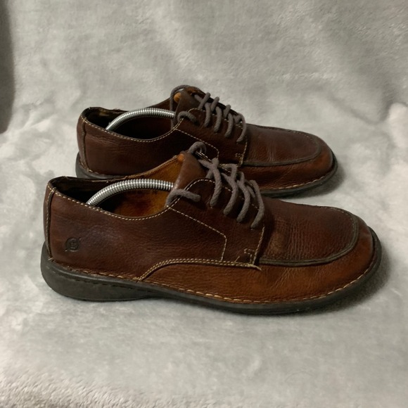 Born Men\'s Brown Leather Moc Toe Derby Shoes Size 11 Handcrafted Preppy main image 12